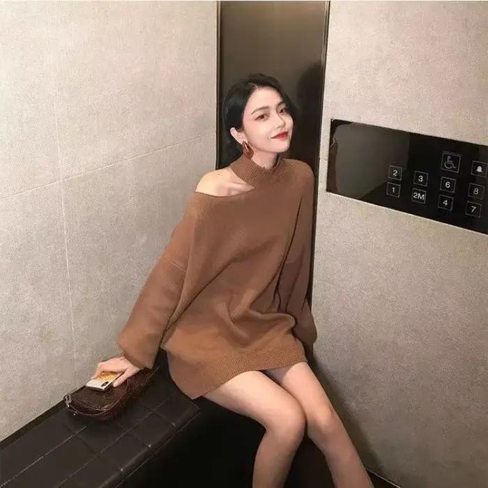 Pull femme col licou hauts en tricot