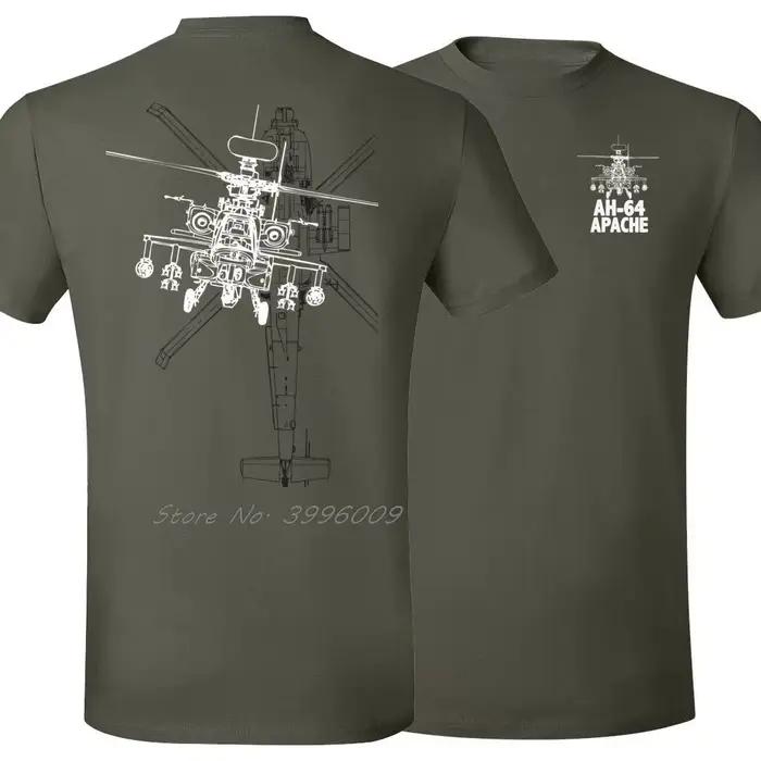 Hauts offre spéciale Design créatif AH-64 T-Shirt pour hélicoptère Apache Gunships.