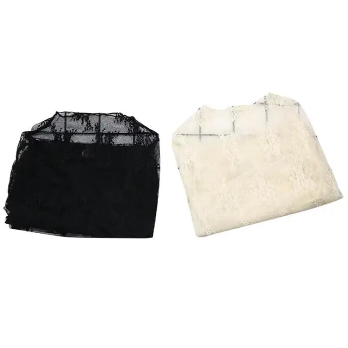 T-shirt transparent à manches longues en tulle