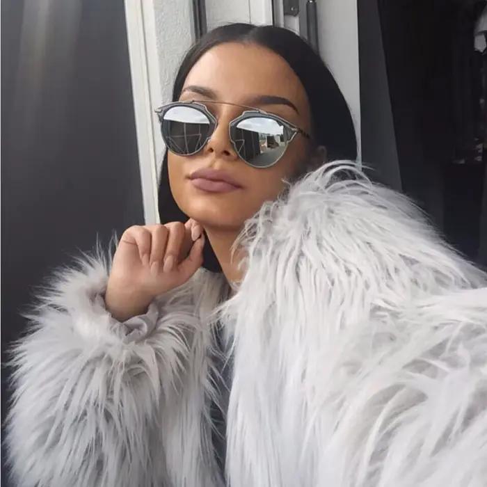 Manteau en Fausse Fourrure pour Femme