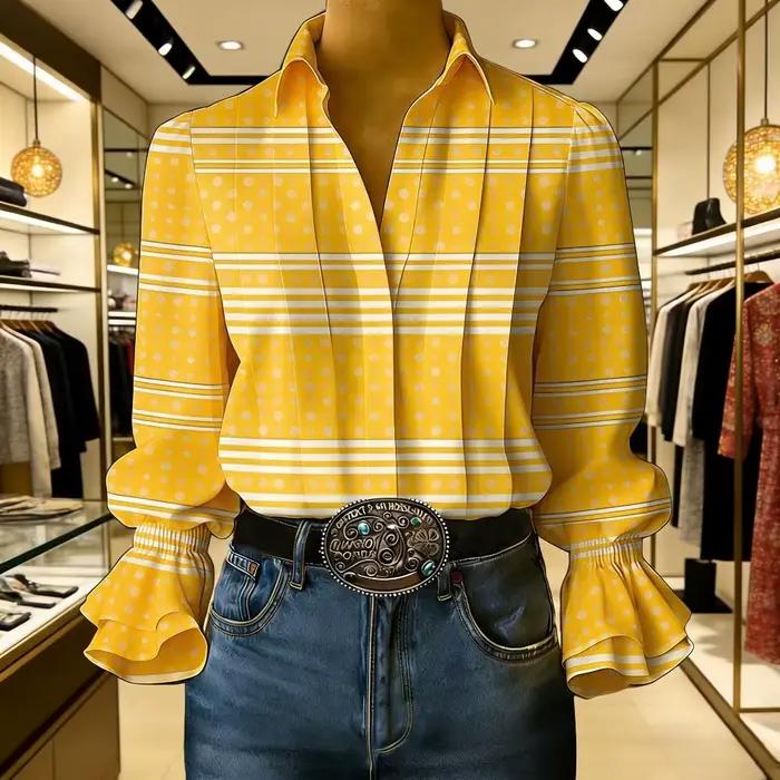 Chemisier Rétro Femme à Imprimé Floral