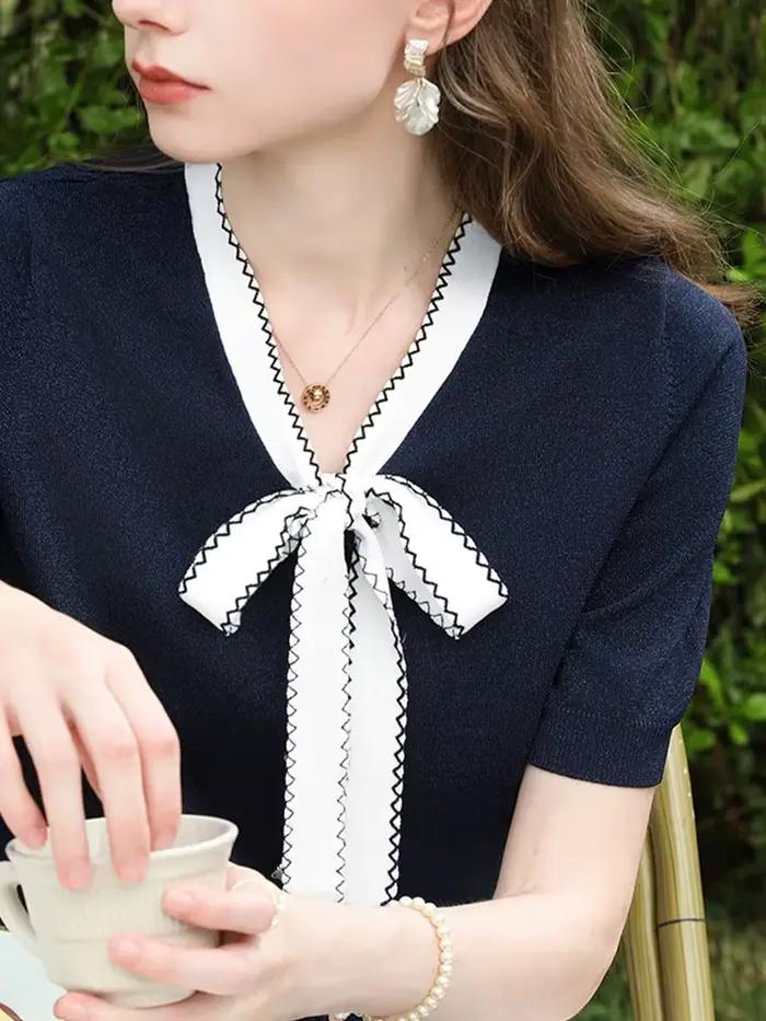I BELIEVE YOU Haut en tricot bleu marine Été 2026