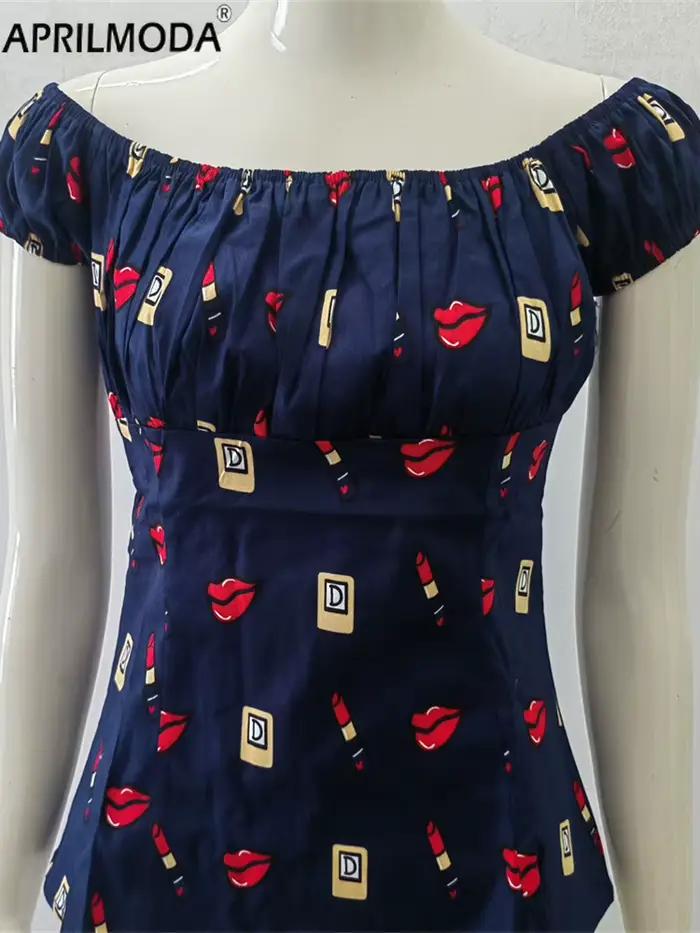Chemisier élégant à imprimé floral cerise bleu Pinup pour femme, haut vintage des années 1950 et 60, col Slash, manches courtes, chemisiers paysan de la Renaissance