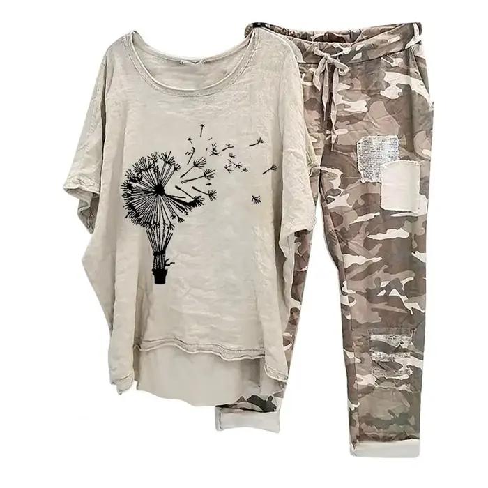 ChimWomen-Ensemble T-shirt et Pantalon pour Femme