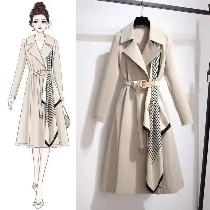 Veste coupe-vent mi-longue pour femme