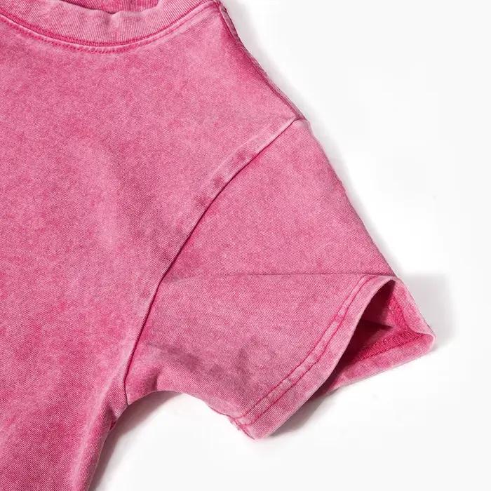 T-shirt court décontracté en coton pour femme