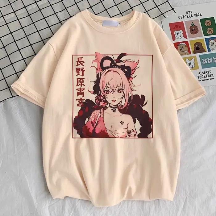 T-Shirt Genshin Impact Femme Respirant Design Anime Punk Kawaii Université Pastel