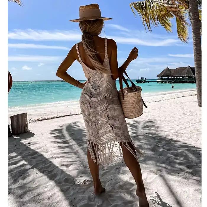 Tunique blanche en Crochet pour femmes