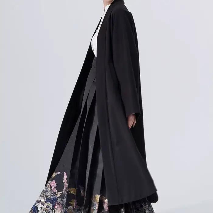 Trench Femme Longue Ajustée Pli Mode Coupe Ample Printemps Automne Surdimensionnée Survêtement Trun-down Maxi Chaud Minceur Classique Occasions Spéciales