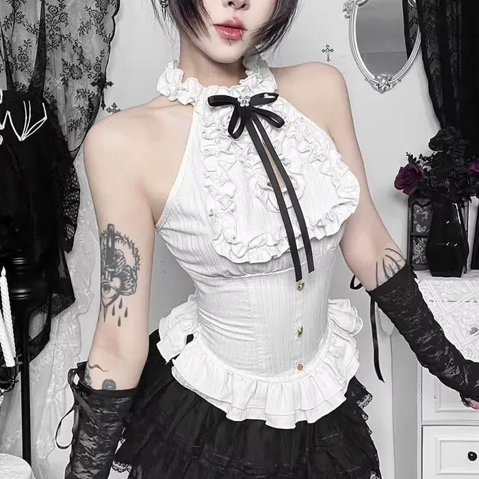 Hauts pour femmes en polyester style gothique et Fairycore à épaules dénudées pour junior occasions spéciales