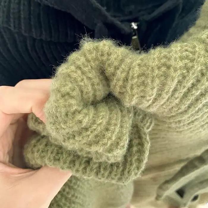 Pullover-Cardigan Épais et Chaud pour Femme