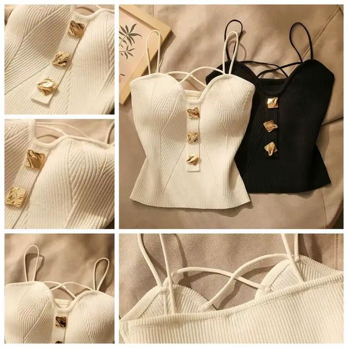 Camisole GO de style français avec sangle spaghetti pour femme