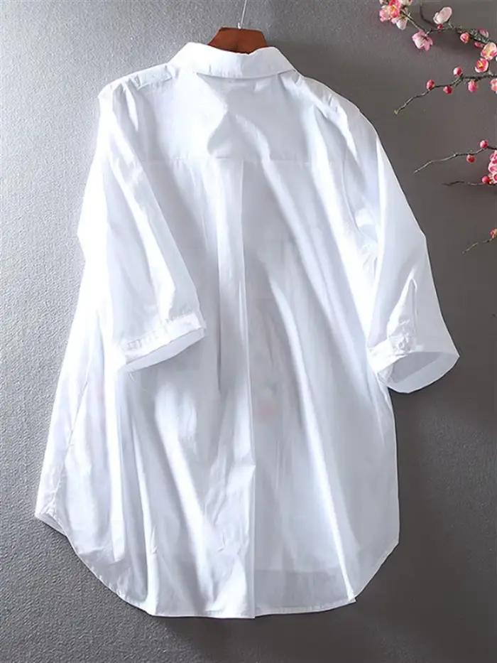 Chemisier d'art de littérature pour femmes chemise chine Blusas Chic broderie fleur Blouses