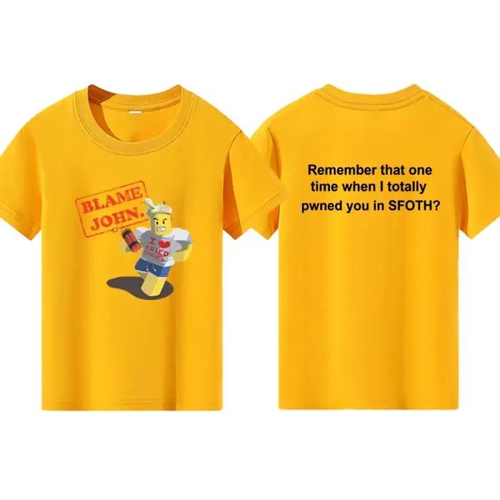 Blame John imprimé hauts pour adolescents T-shirt garçons filles été décontracté drôle mode col rond manches courtes enfants vêtements colorés