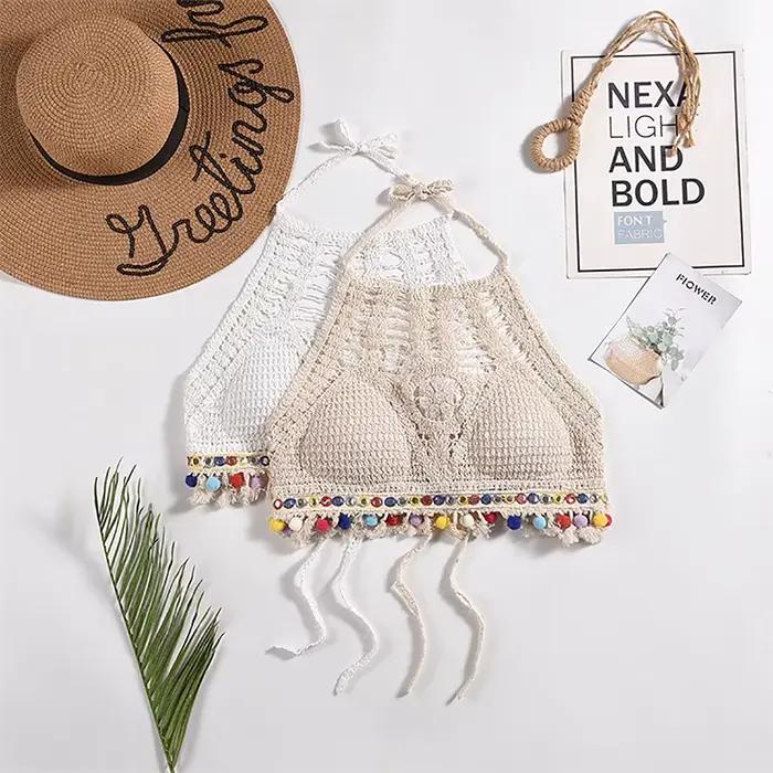 Haut court en tricot dos nu pour femme