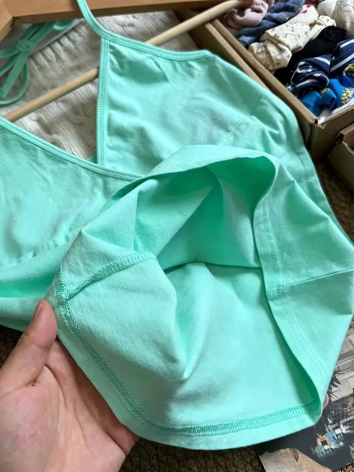 Débardeur court vert menthe pour femme