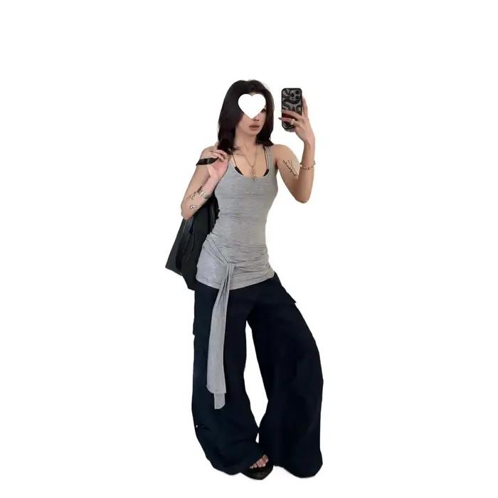 Gilet de travail gris pour femme