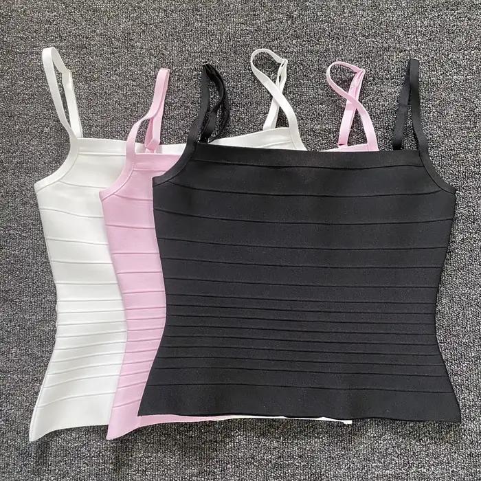 Photos réelles : Nouveaux hauts moulants à rayures pour femmes