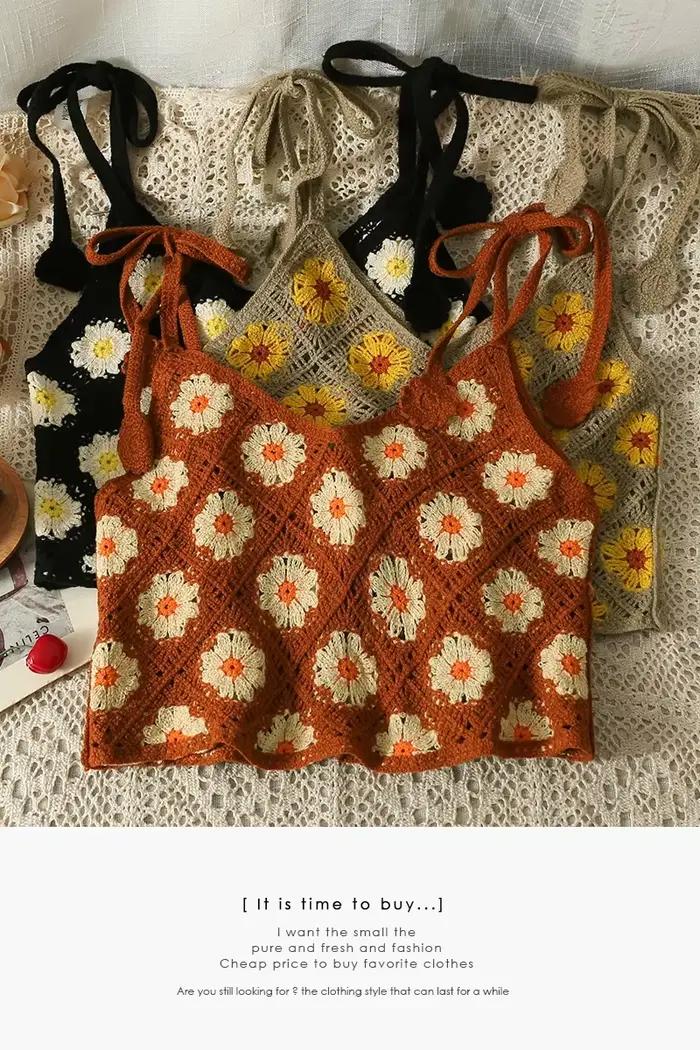 Haut en fibre de crochet pour femmes