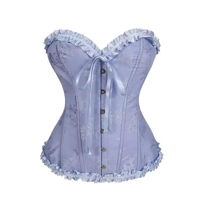 Corset en polyester et élasthanne sexy gothique vintage victorien à volants pour femmes occasions spéciales