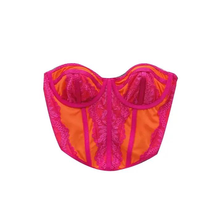 Haut court Dancing JL Ants en coton polyester rayé pour femmes, chic sans bretelles, occassions spéciales et tenues quotidiennes