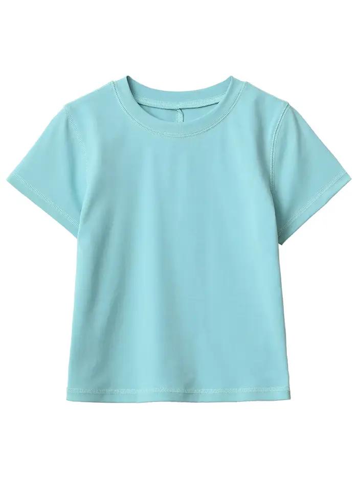 CHIC VEN nouvelles femmes T-Shirts ample décontracté col rond basique à manches courtes fille