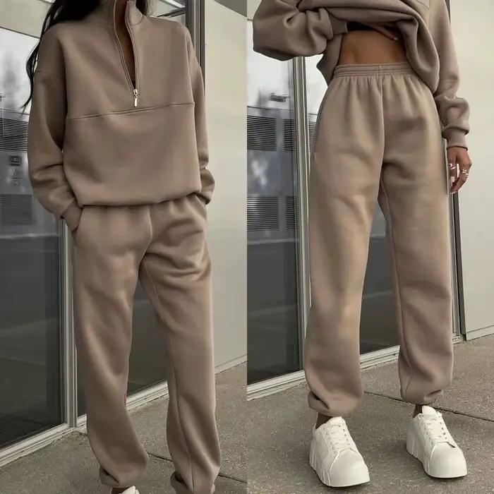 Femmes ensembles décontractés tenues nouvelle mode à manches longues sweat à capuche pantalon deux pièces ensemble vêtements de détente survêtement