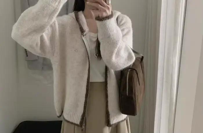 Veste pull à capuche pour femme