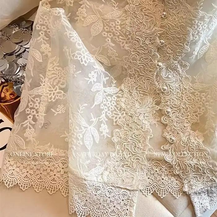Xgoth été nouveau Style chinois imprimé gilet femmes vêtements broderie dentelle manteau court rétro mince couches sans