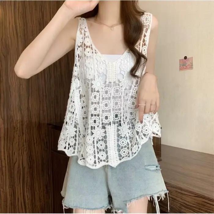 Gilet en crochet pour femme