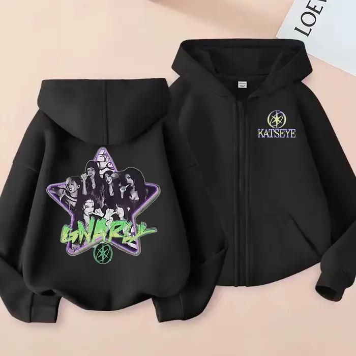 Sweat-shirt à fermeture éclair Kpop Katseye
