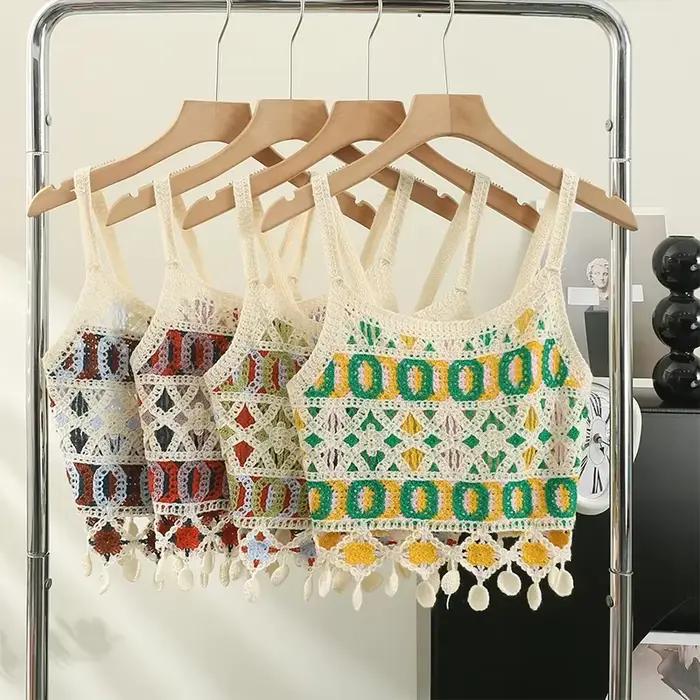 Crochet évidé fait à la main bohème pour femme