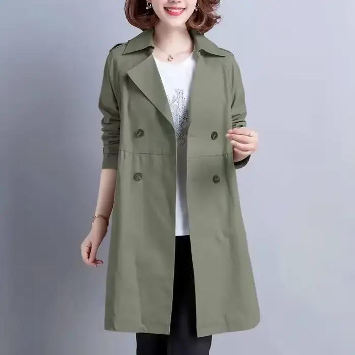 Manteau long décontracté pour femme style Hepburn