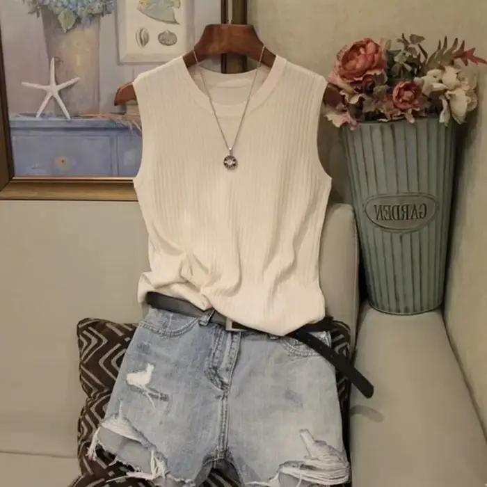 Gilet tricoté d'été tendance pour jeunes femmes et enfants
