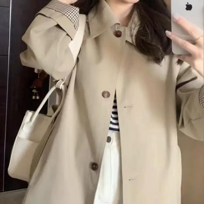 Trench femme élégant mode décontracté vêtements d'extérieur
