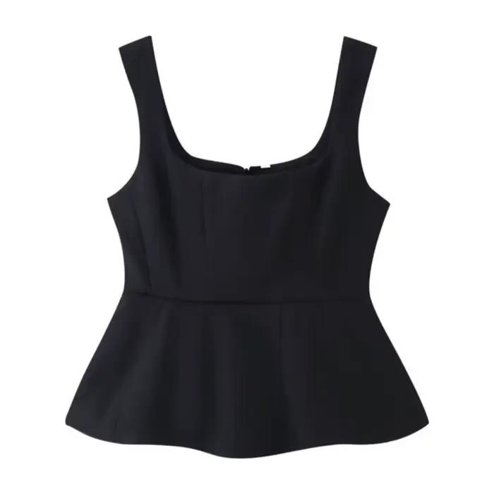 Débardeur femme col carré élégant sans manches coupe slim printemps été 2026 nouveau streetwear