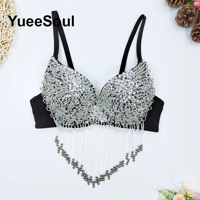 Noir culture hauts Floral diamant perle gland débardeurs 2025 été nouveau Y2K fête Club mariage haute rue Sexy femmes vêtements