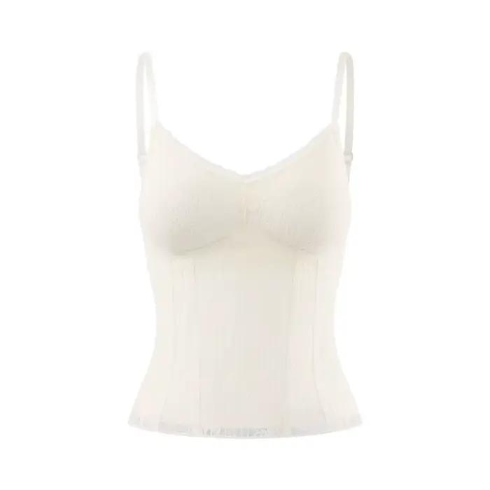 Camisole en dentelle française pour femme avec soutien-gorge rembourré