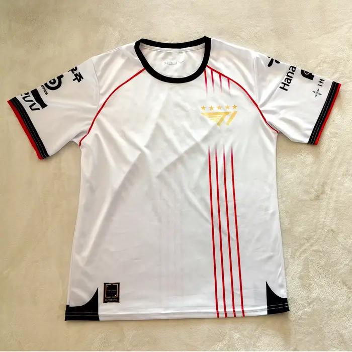 Maillot équipe cinq étoiles championnat e-sport LOL Faker ZOFGK impression dorée homme style décontracté et énergie juvénile pour les fans de l'e-sport occasions spéciales et quotidiennes