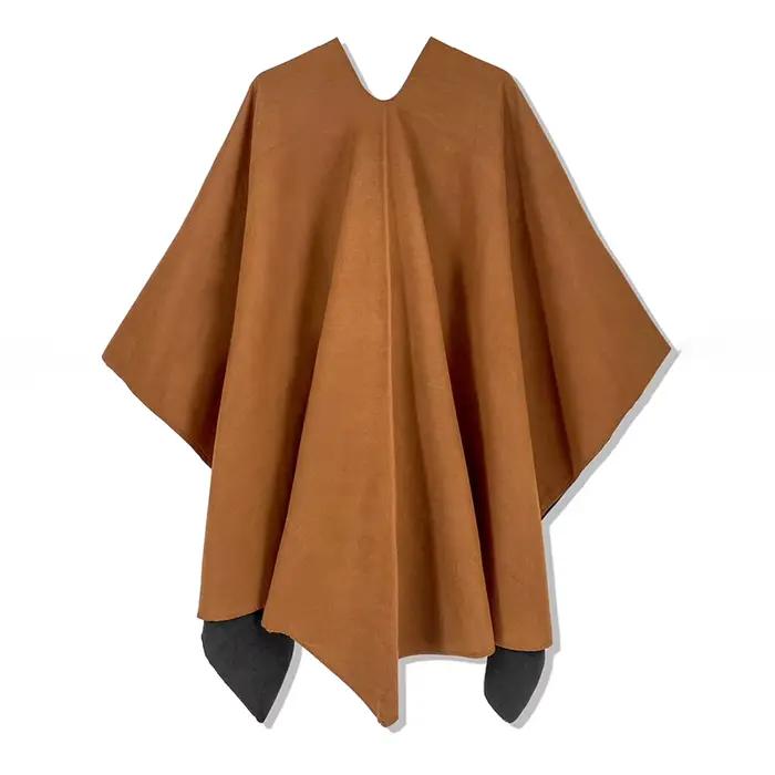 Femmes Poncho hiver chaud châle Double face concepteur épaississement couverture de luxe écharpe femme Cape cachemire