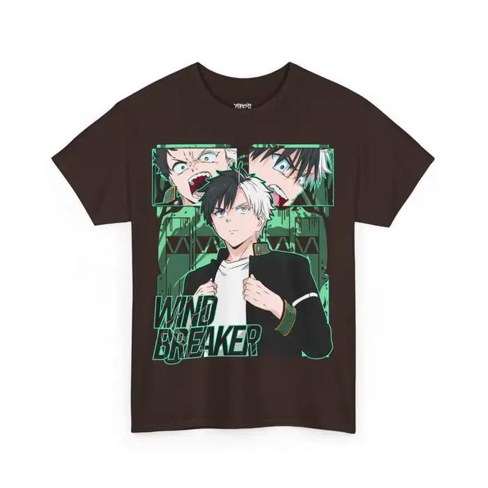 T-shirt vintage Anime Windbreaker unisexe en coton imprimé pour homme occasions quotidiennes et spéciales
