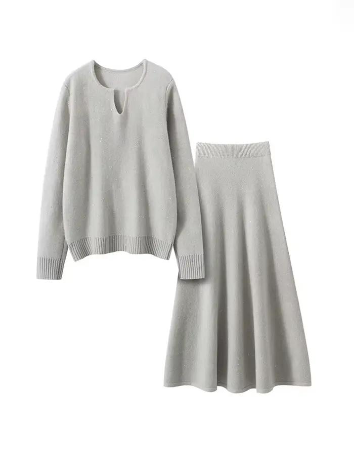 Glamour femmes pull Suite paillettes 100% cachemire