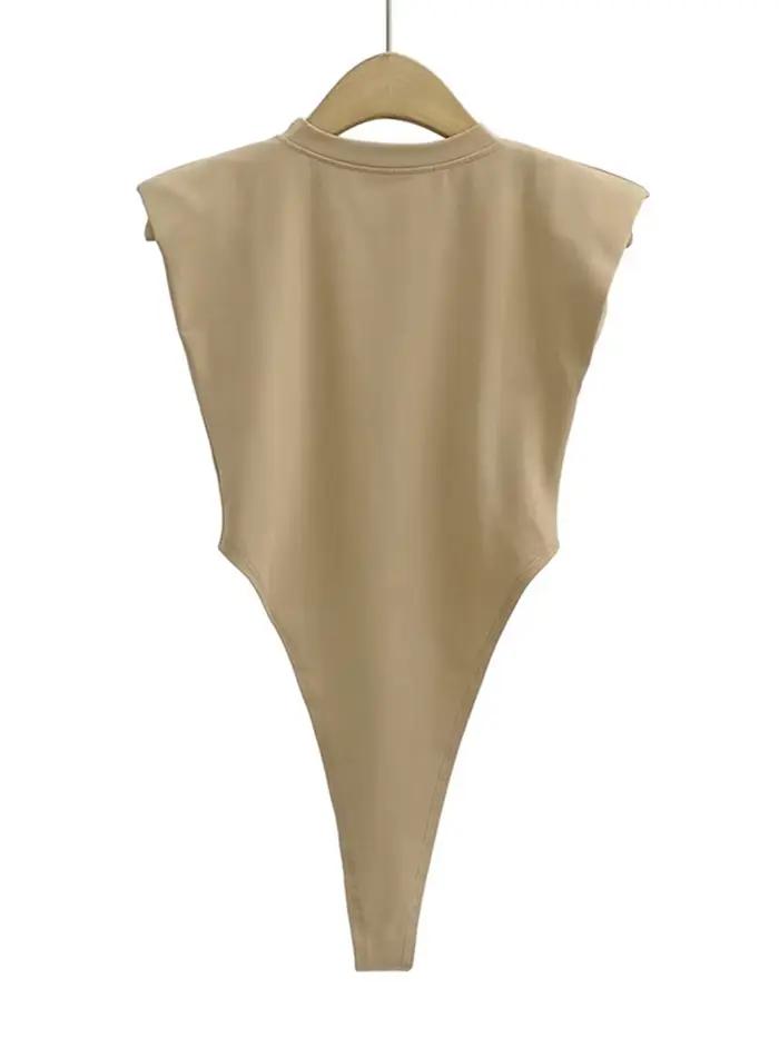 Hauts Sexy femmes été une pièce moulante Body rembourré épaule