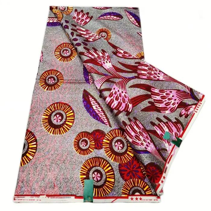 2026 Tissu Wax Africain Doré en Coton