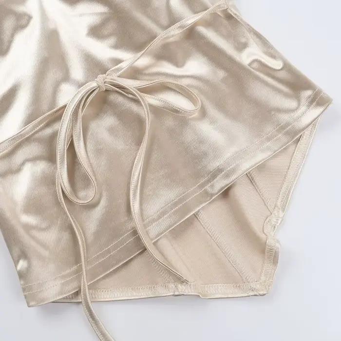 Débardeur Corset en Satin Champagne pour femmes