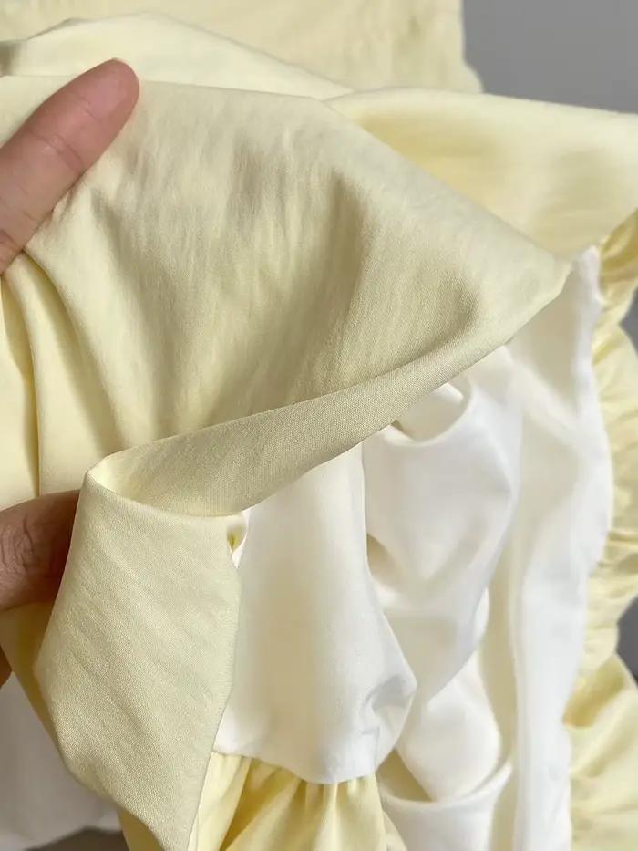 Haut caraco tube péplum à volants doux pour petite fille été 2025 occassions spéciales tenue chic pour enfants
