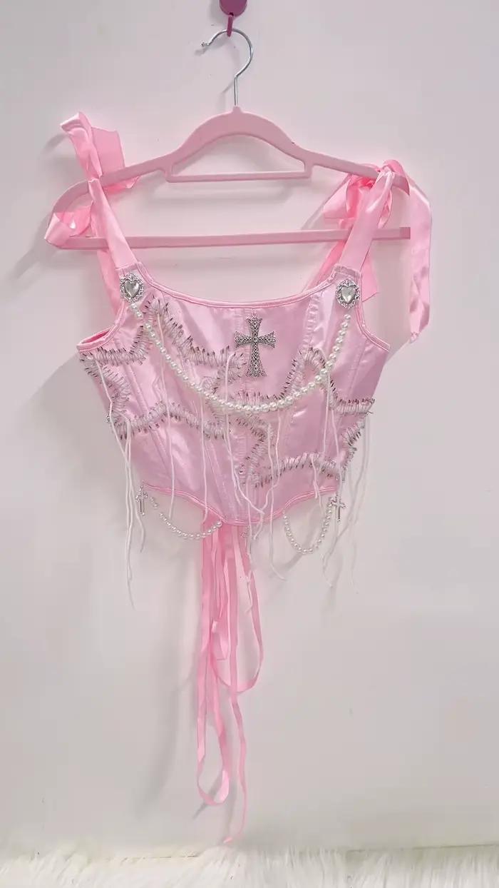 Hauts vintage fée grunge licou topy2k vêtements y2k haut court
