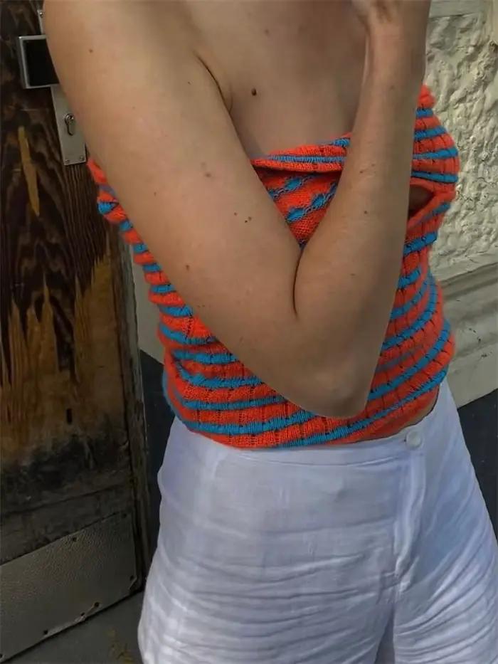 Bustier en coton et élasthanne TOSSY 2026 sexy à épaules dénudées pour femmes style streetwear été printemps occasions spéciales