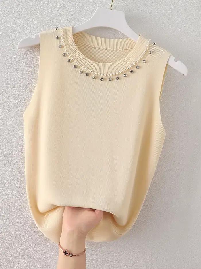 Débardeurs en tricot coréens pour femmes