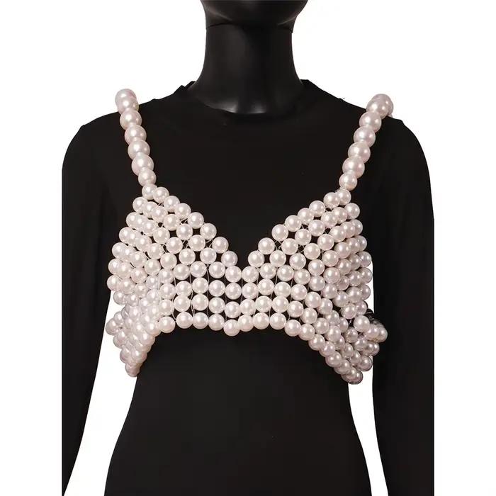 Haut court perlé chic pour femme